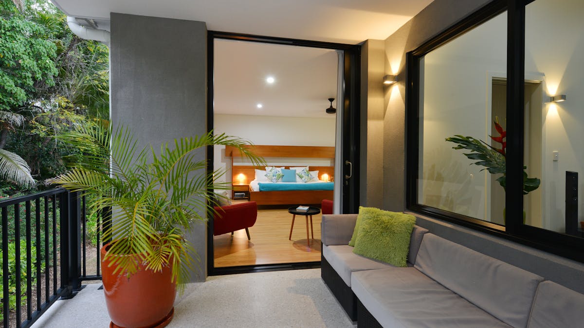 A peak into the master bedroom.