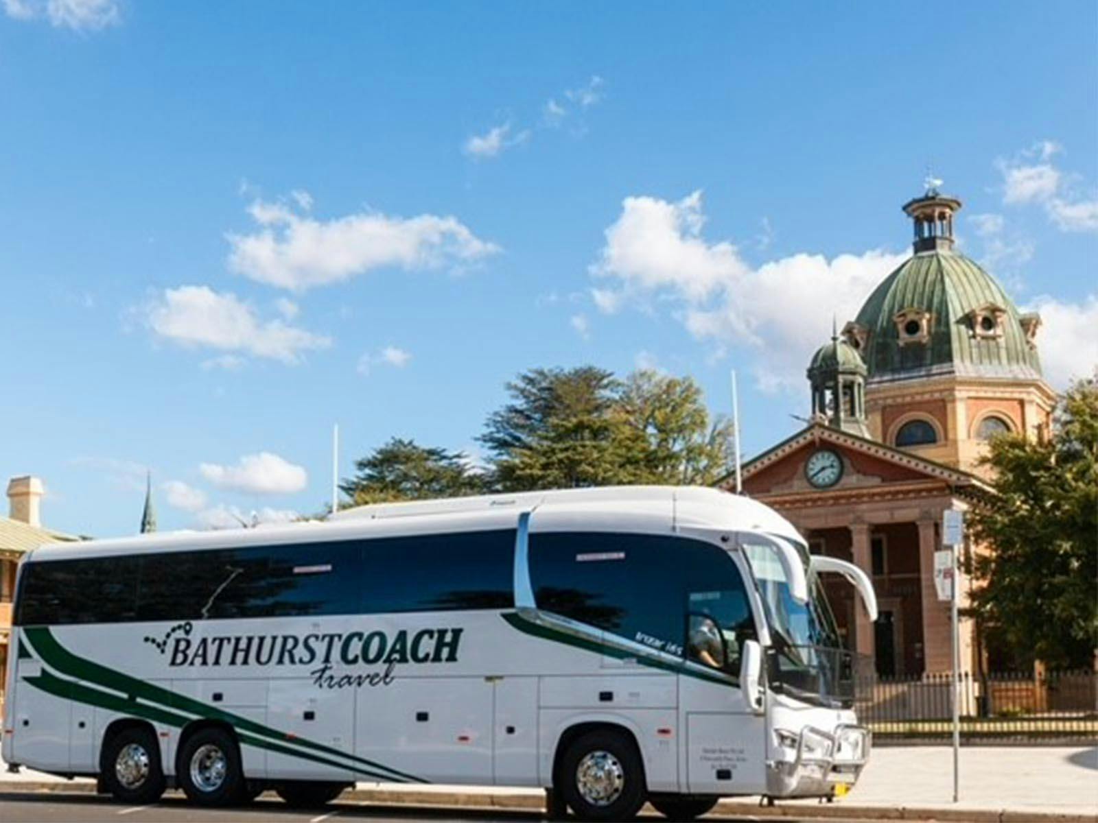 coach, heritage building, blue sky