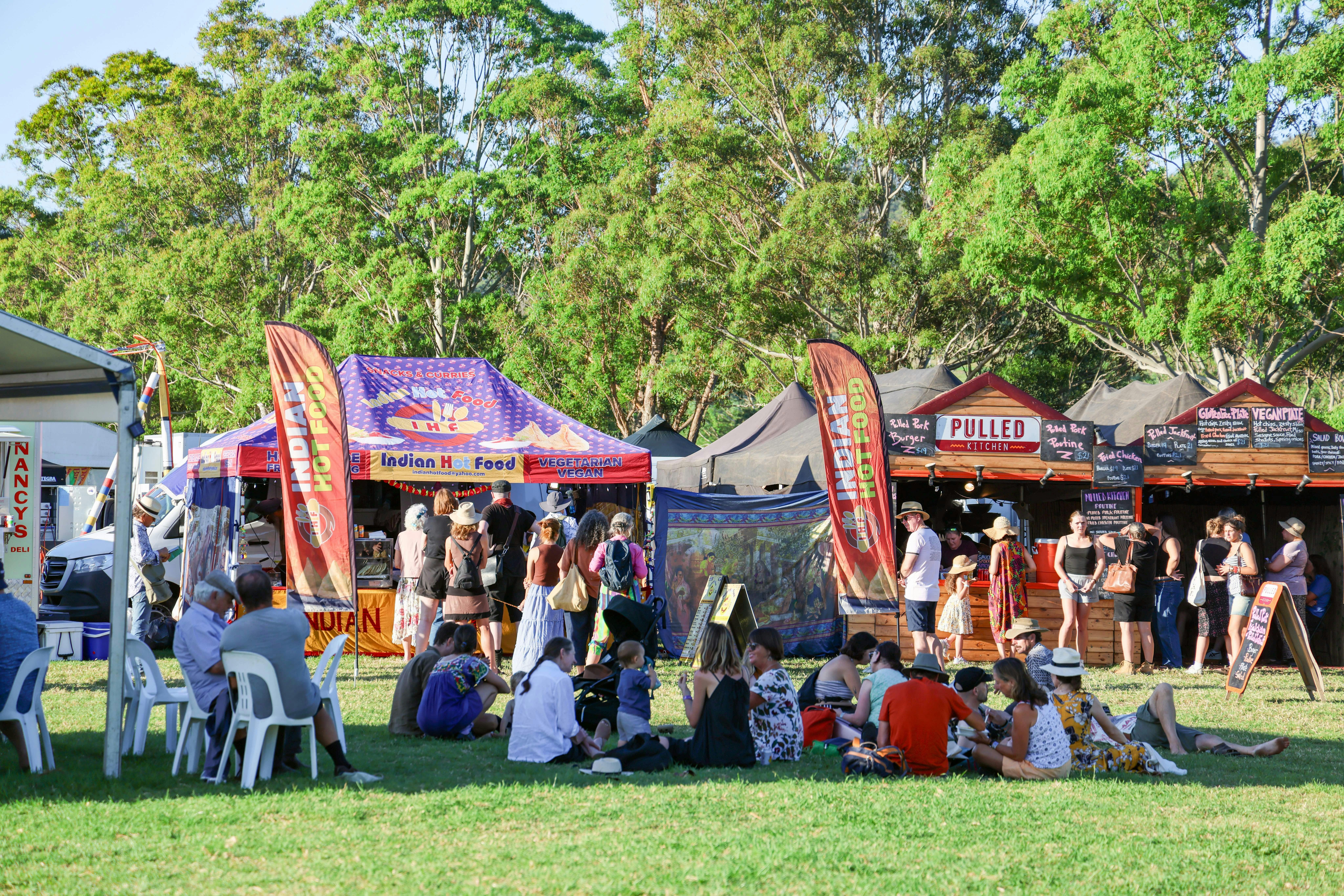 Food village stalls at the Cobargo Folk Festival