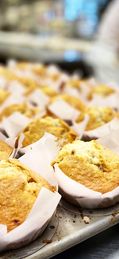 Trappers bakery Muffins on tray
