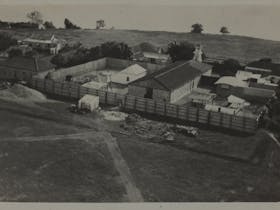 1930s Fannie Bay Gaol. Note quarry and watch tower.