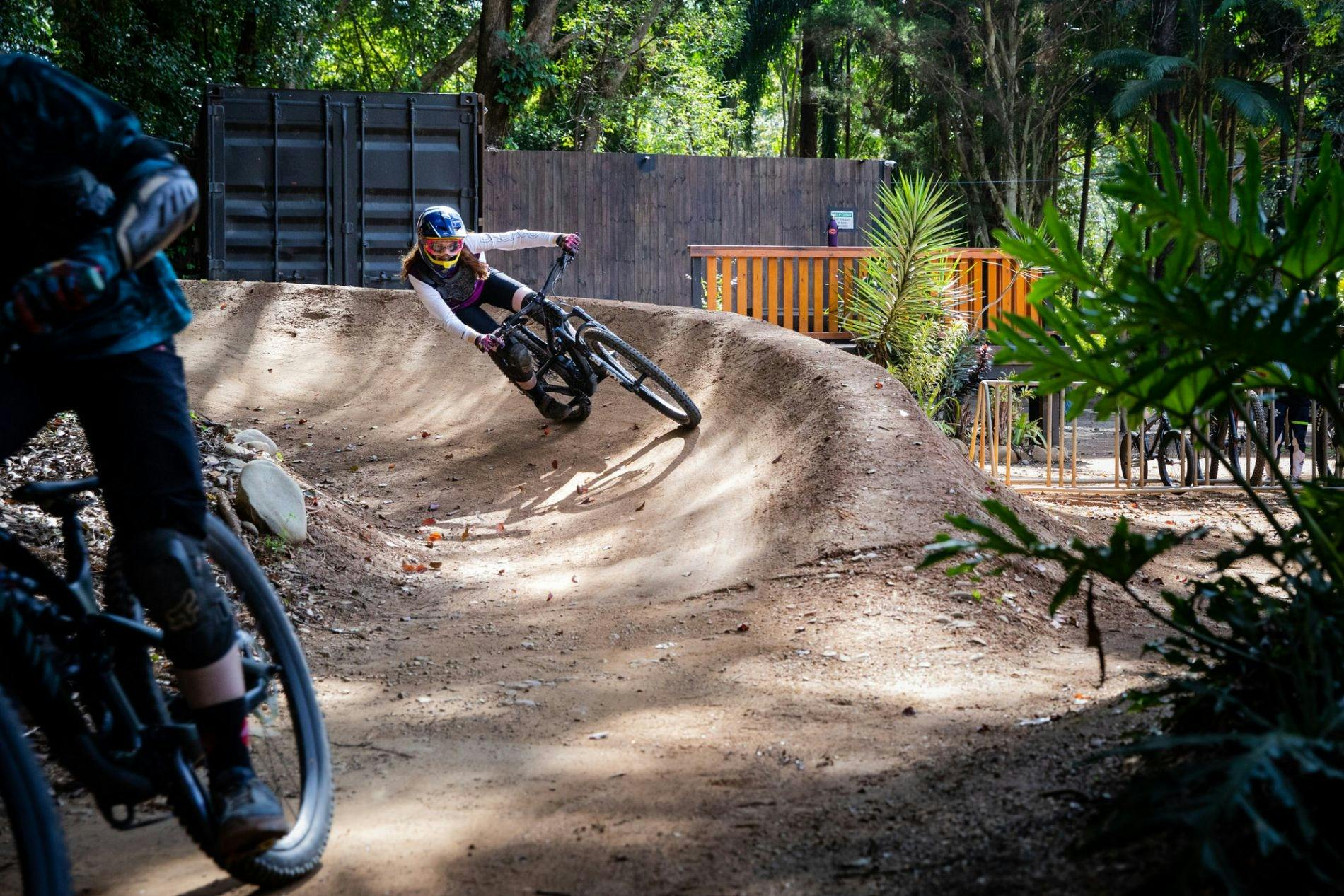 Rider on berm