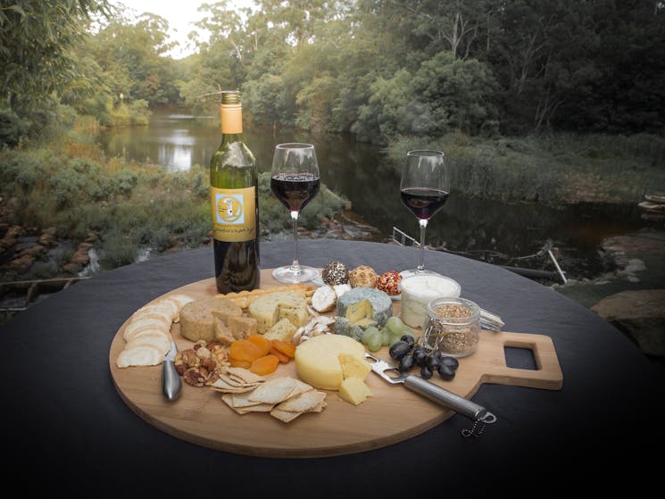 Cheese platter by the river