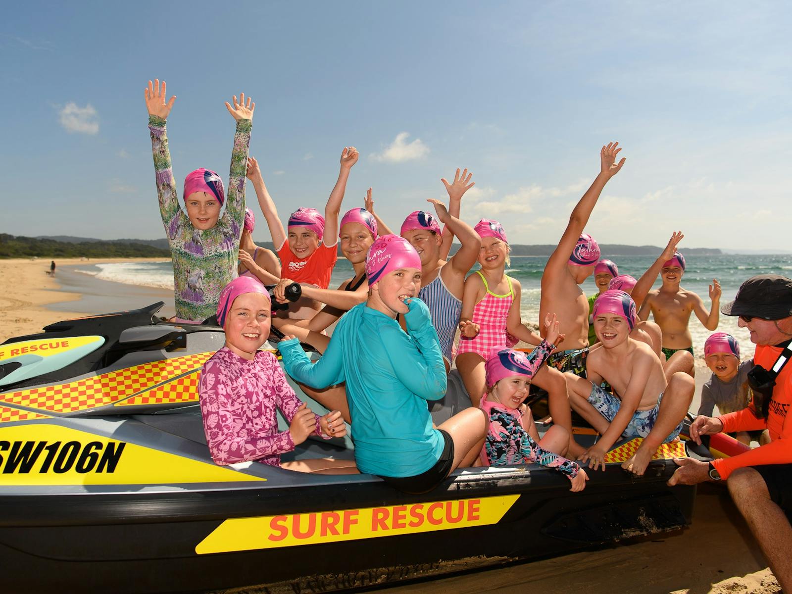 Kids having fun on the beach