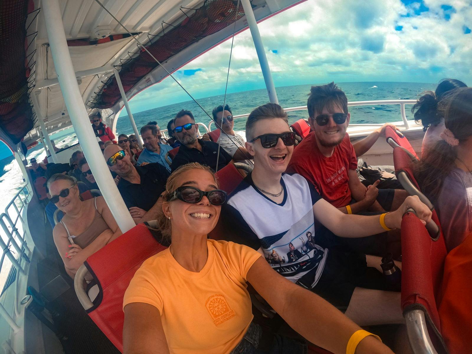 YA enjoying a boat riders