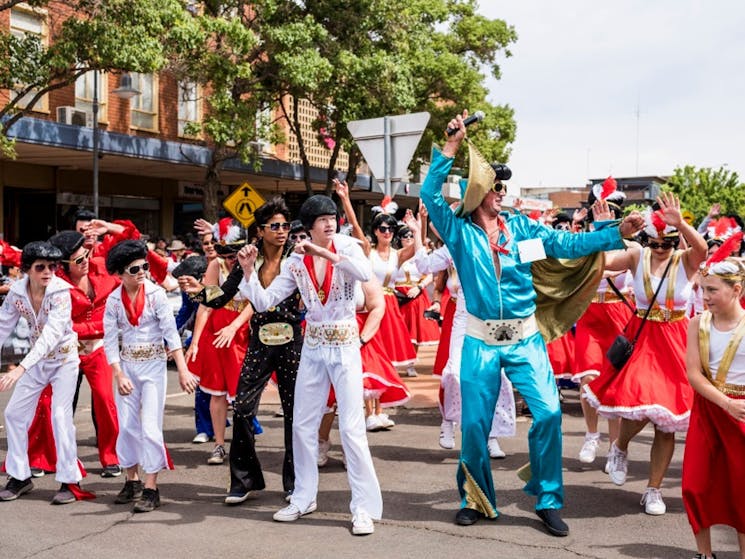 Northparkes Mines Street Parade at the 2023 Parkes Elvis Festival