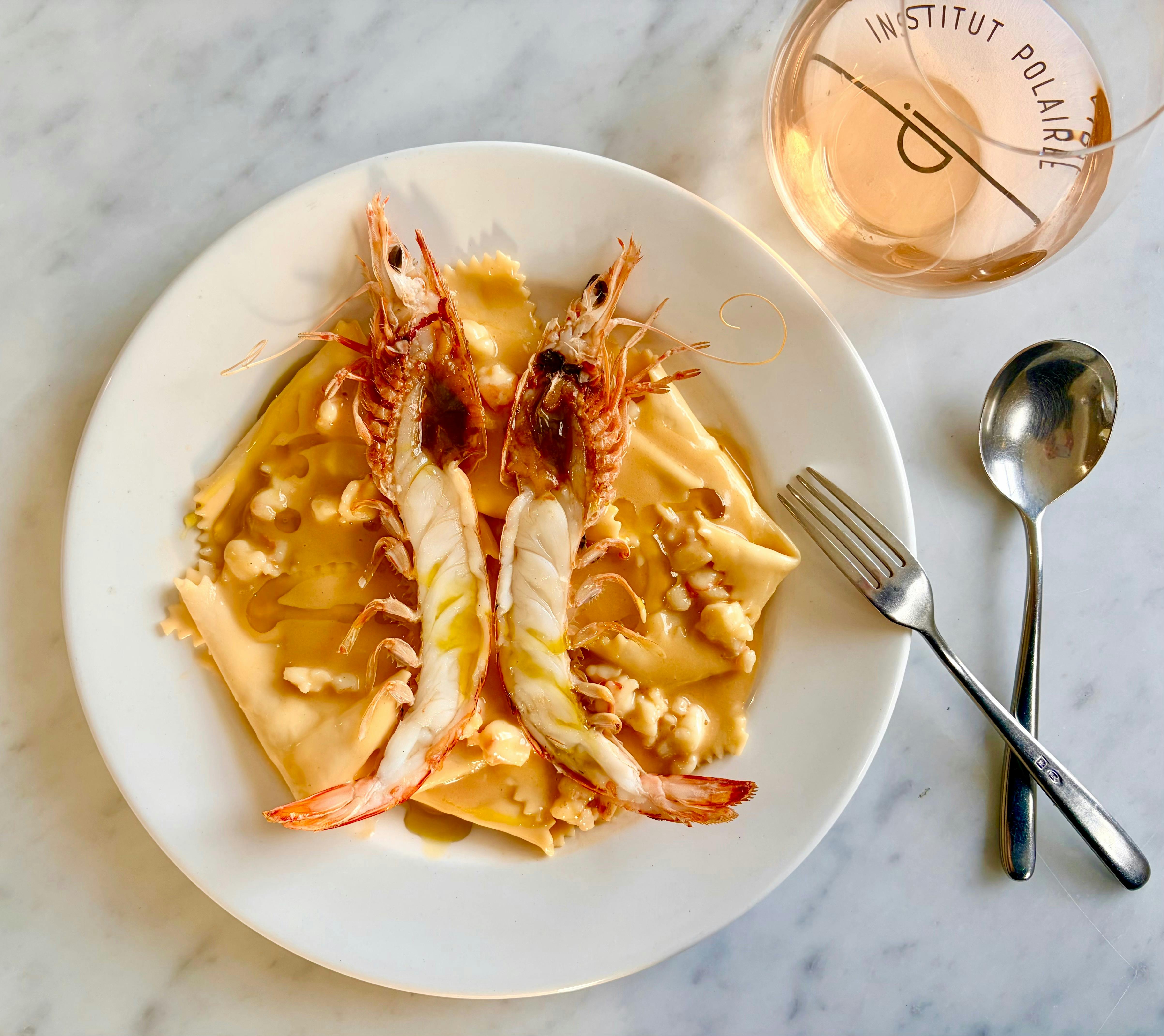 Institut Polaire Pasta Prawn and Lobster butter