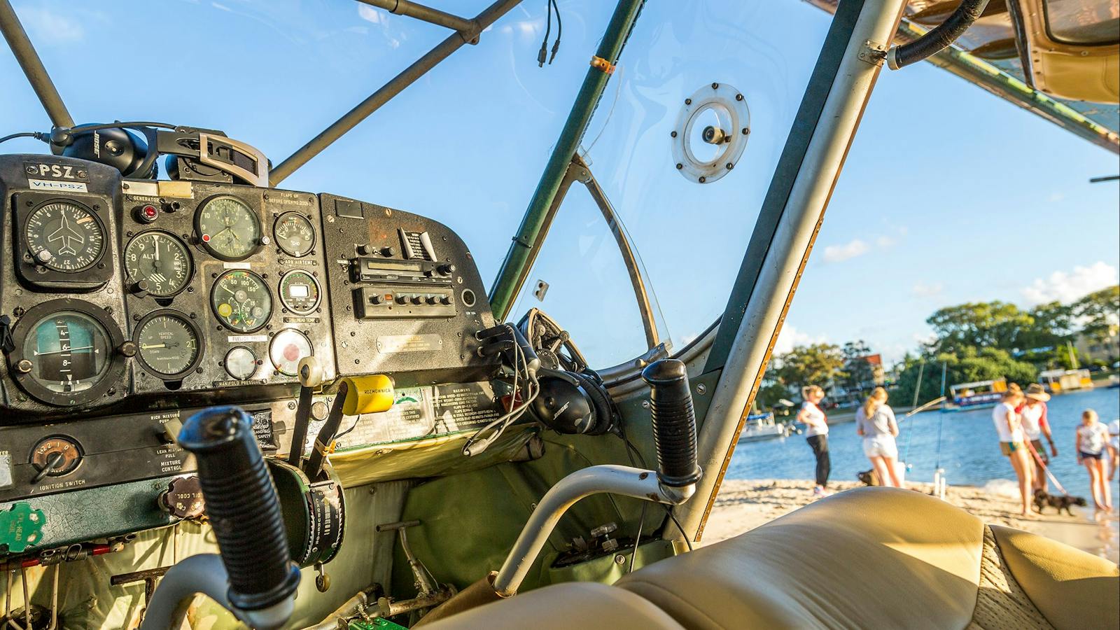 Interior view of Wilga 80 cockpit.