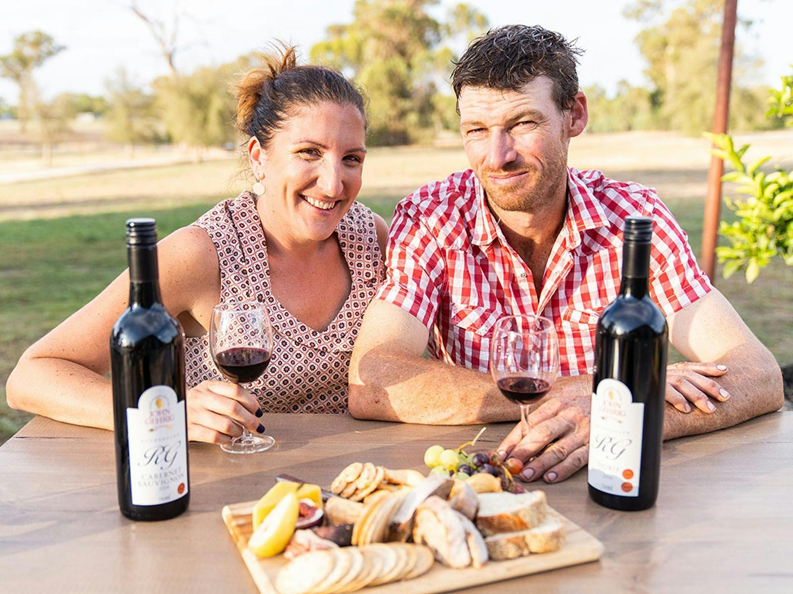 Ross and Meghan Gehrig enjoying John Gehrig Wines together at the King Valley Winery