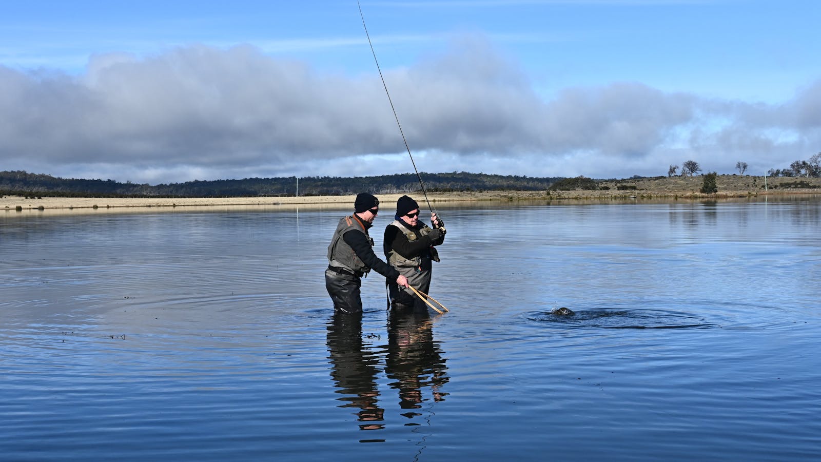 Catching trout in Tasmania