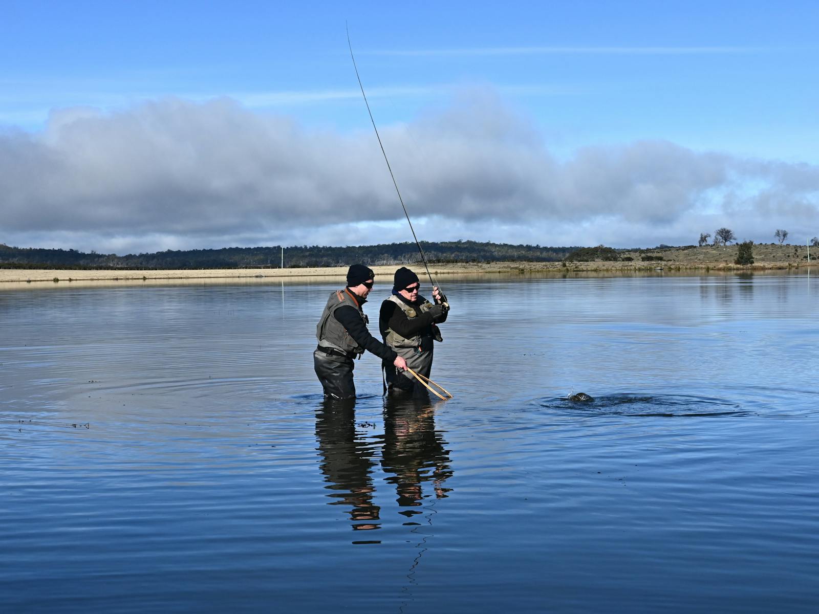 Catching trout in Tasmania