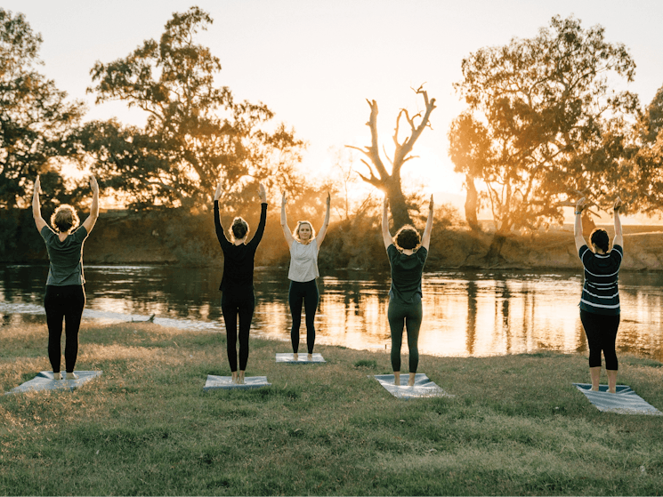 Tune into the beauty and life of the river as you practice Yoga