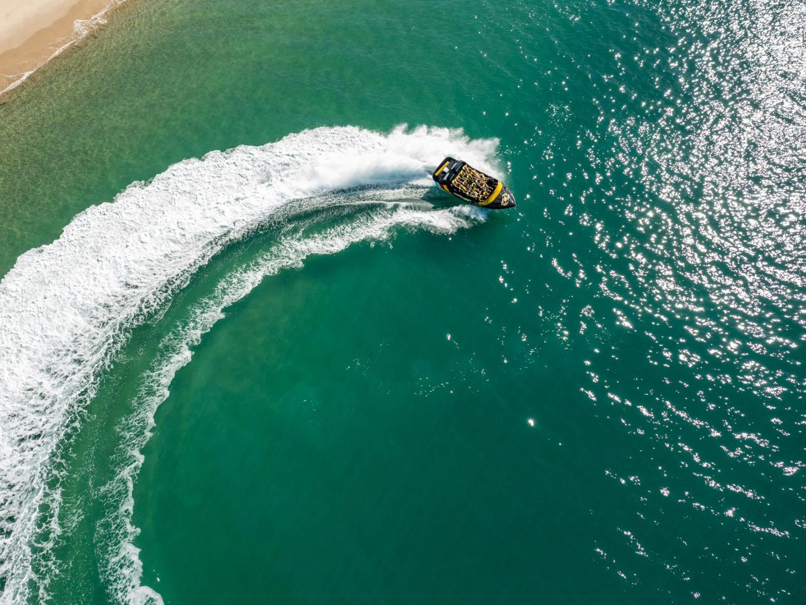 Paradise Jet Boating vessel cruising along the Gold Coast Broadwater