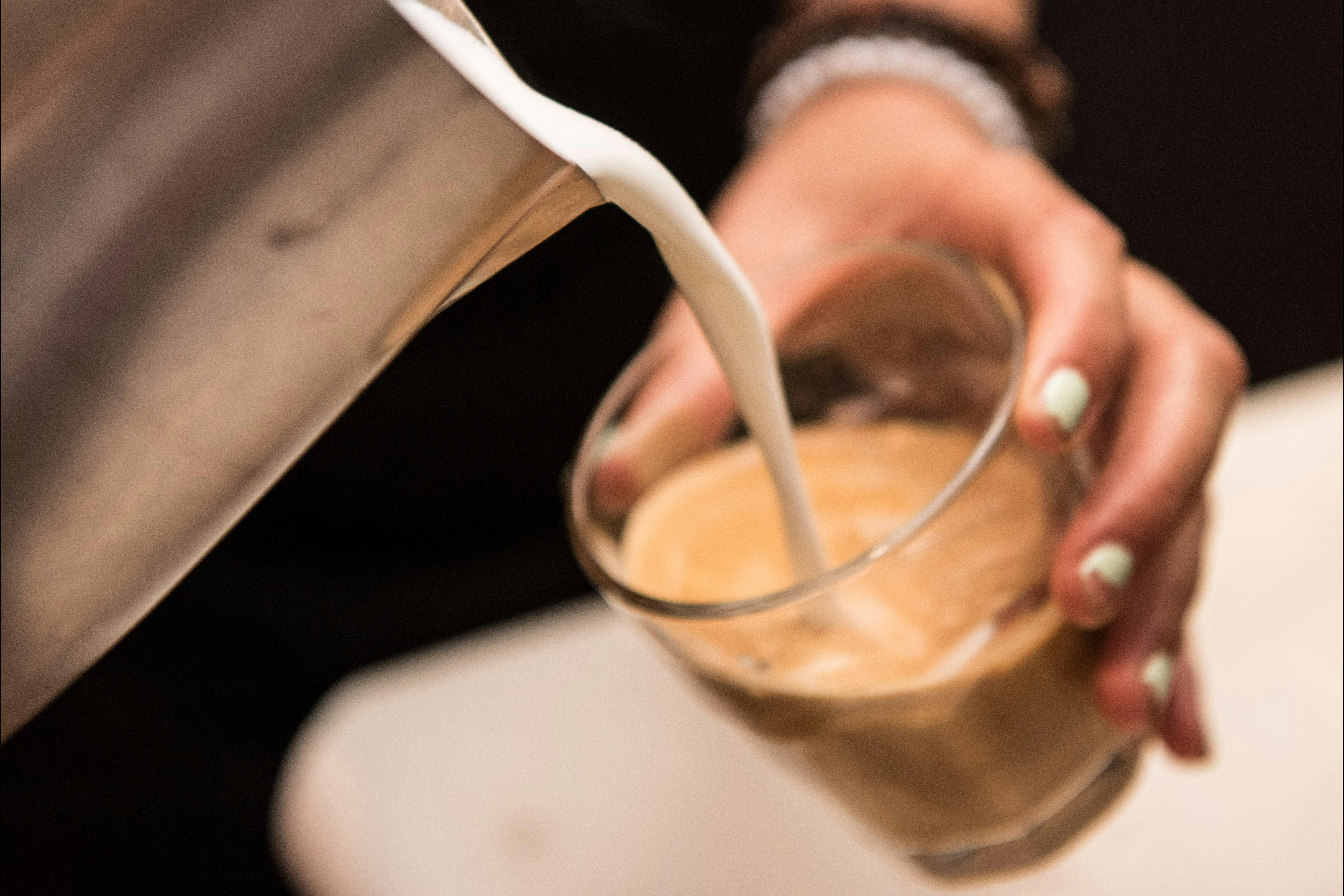 Cup of coffee being made