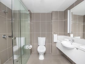 Walk in shower in all Rooms and Apartments excluding King Rooms which have shower over bath.