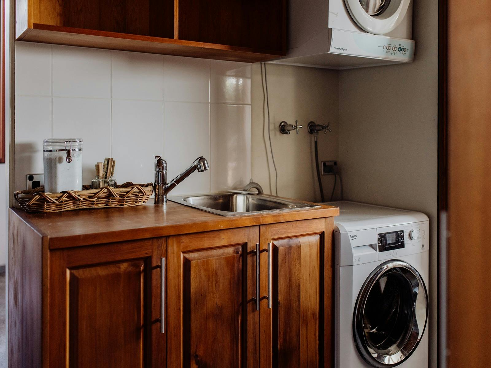 Laundry with washing machine and dryer.