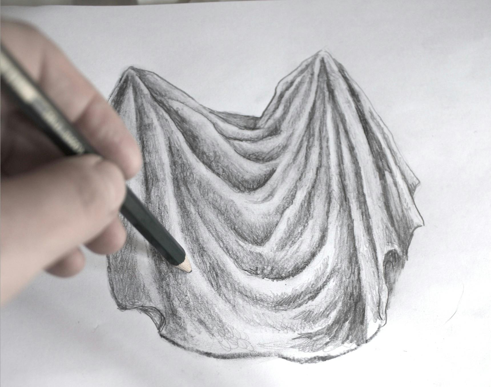 drapery sketch by Mara Jordan