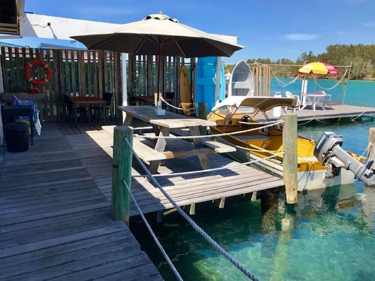 Back of the boatshed where you hire the boats