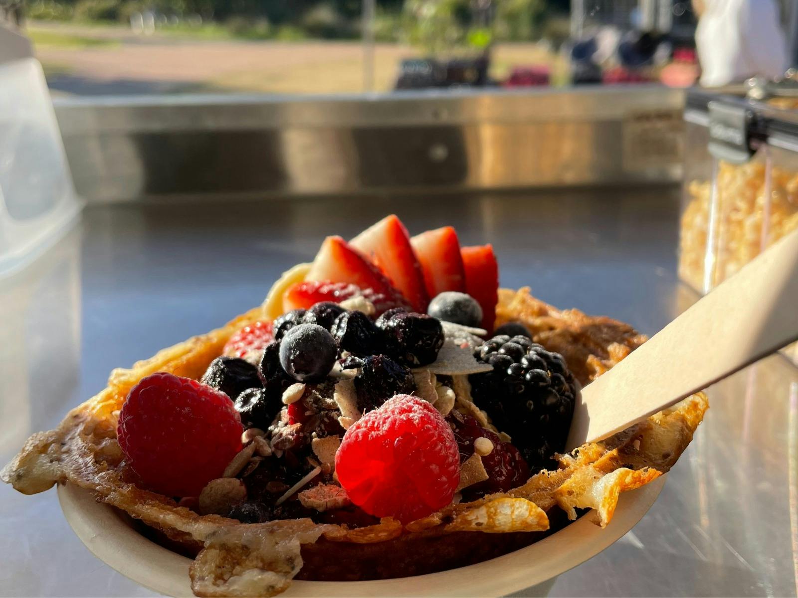 Get Whipped Cheesecake Cones waffle bowl