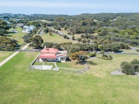 Aerial view of Police Point Shire Park taken from the sea looking inland.