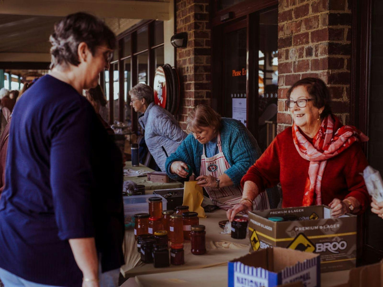 People at the Strahan Market.