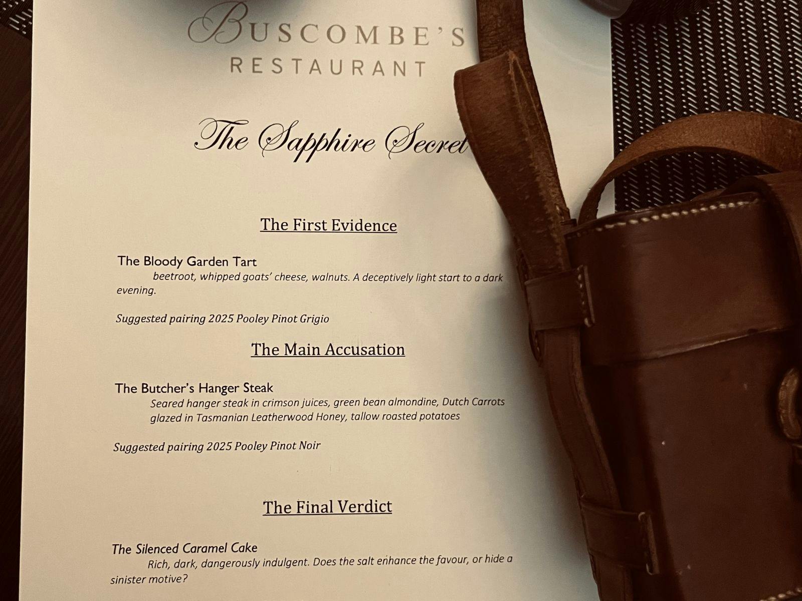A Crime Themed Menu