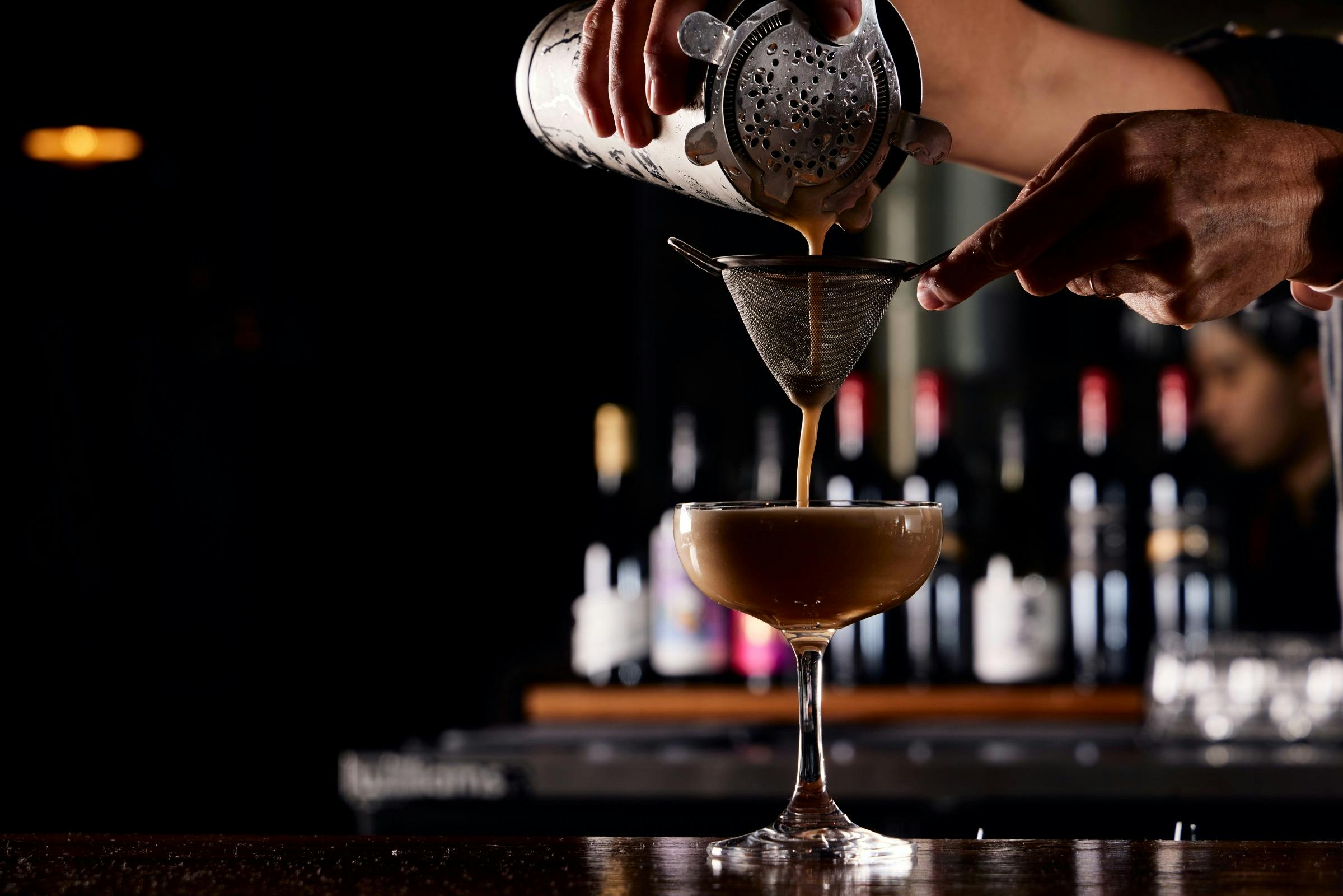picture of pouring an espresso martini
