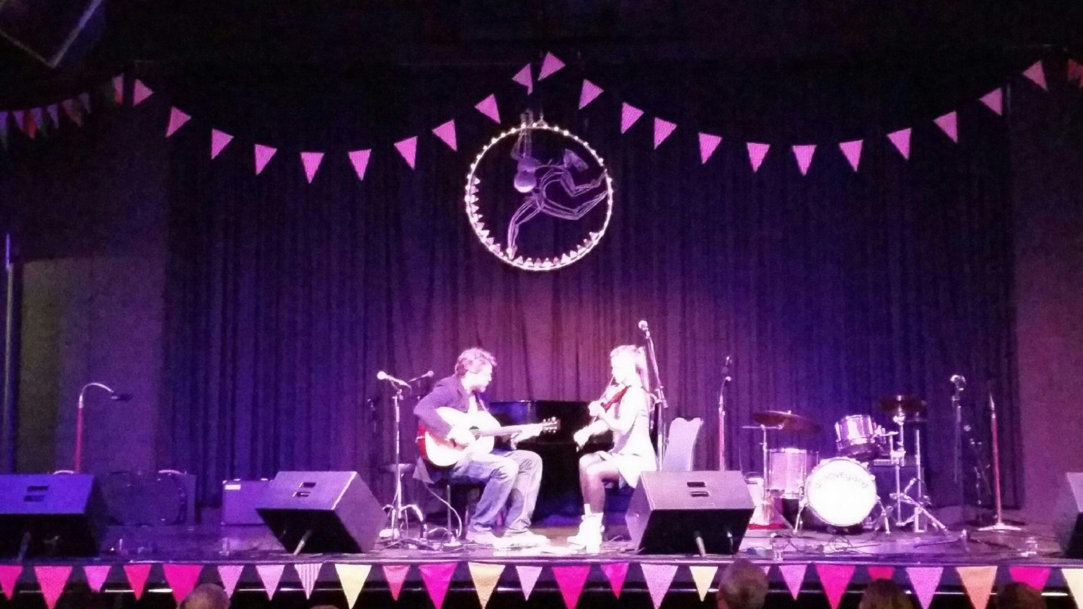 Yackandandah Folk Festival Purple lit stage