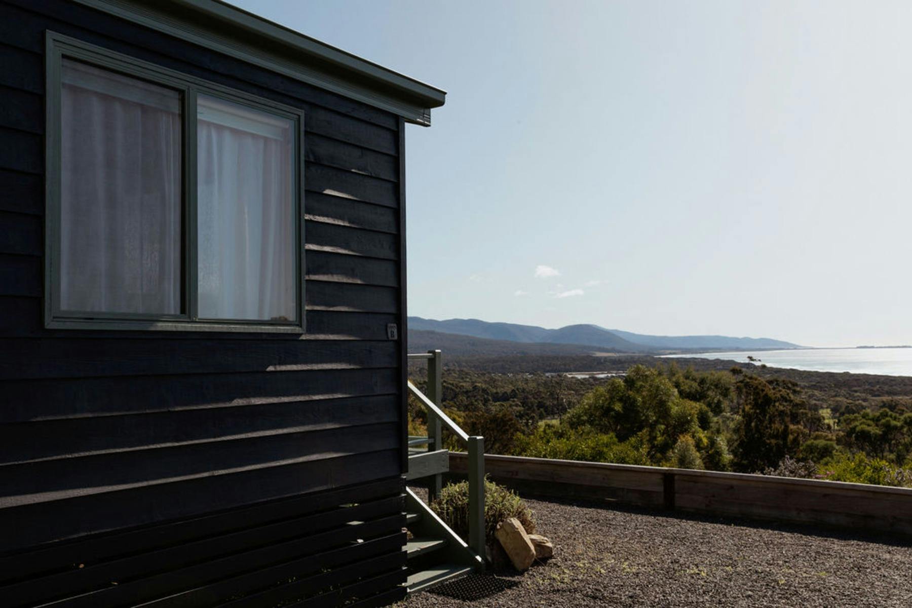 Cabin has great parking and fantastic views.