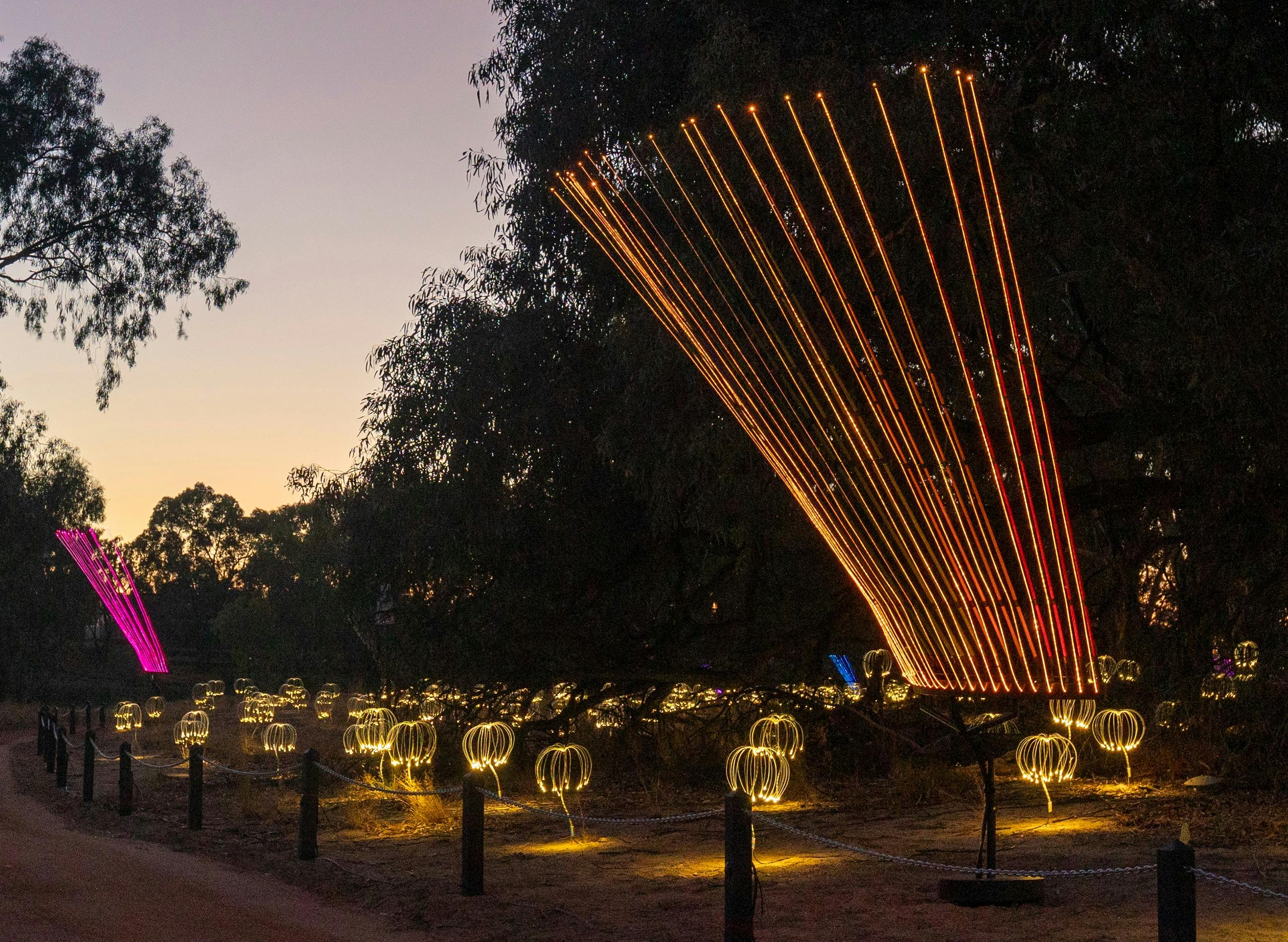 Trail of Lights - Gone Fishing & Fireflies Installation