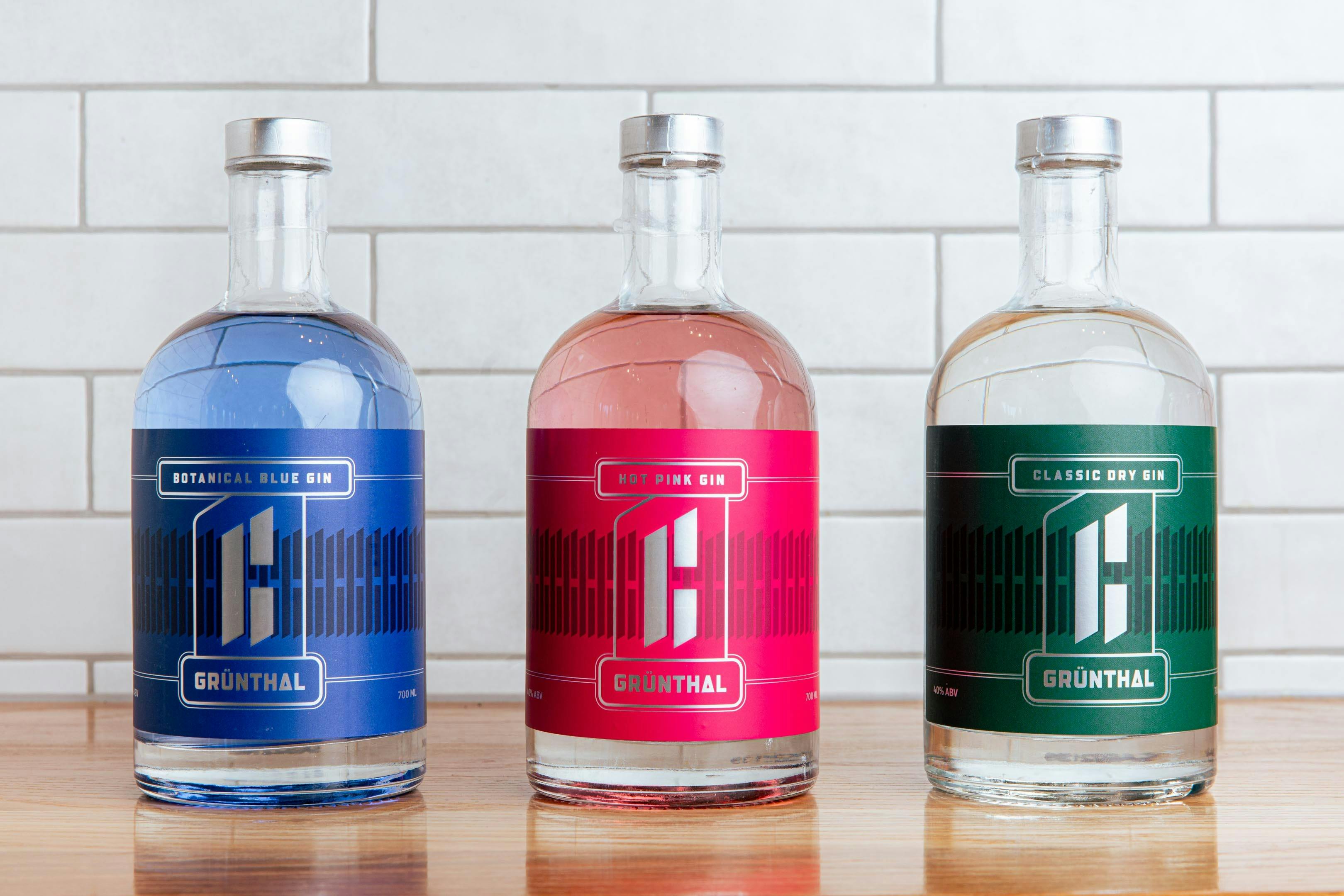 Grunthal Blue, Pink and Green Gin
