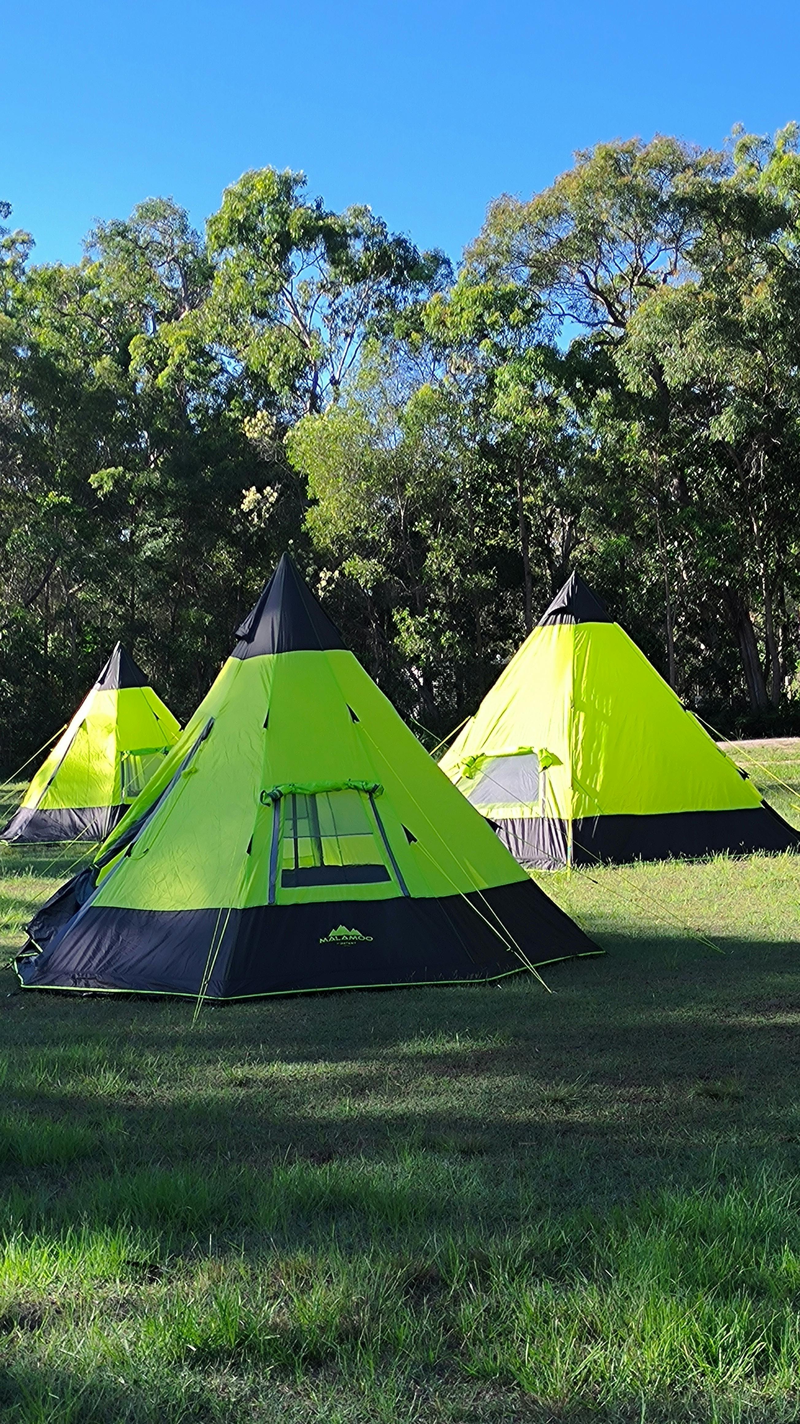 Grouping of tipi tents