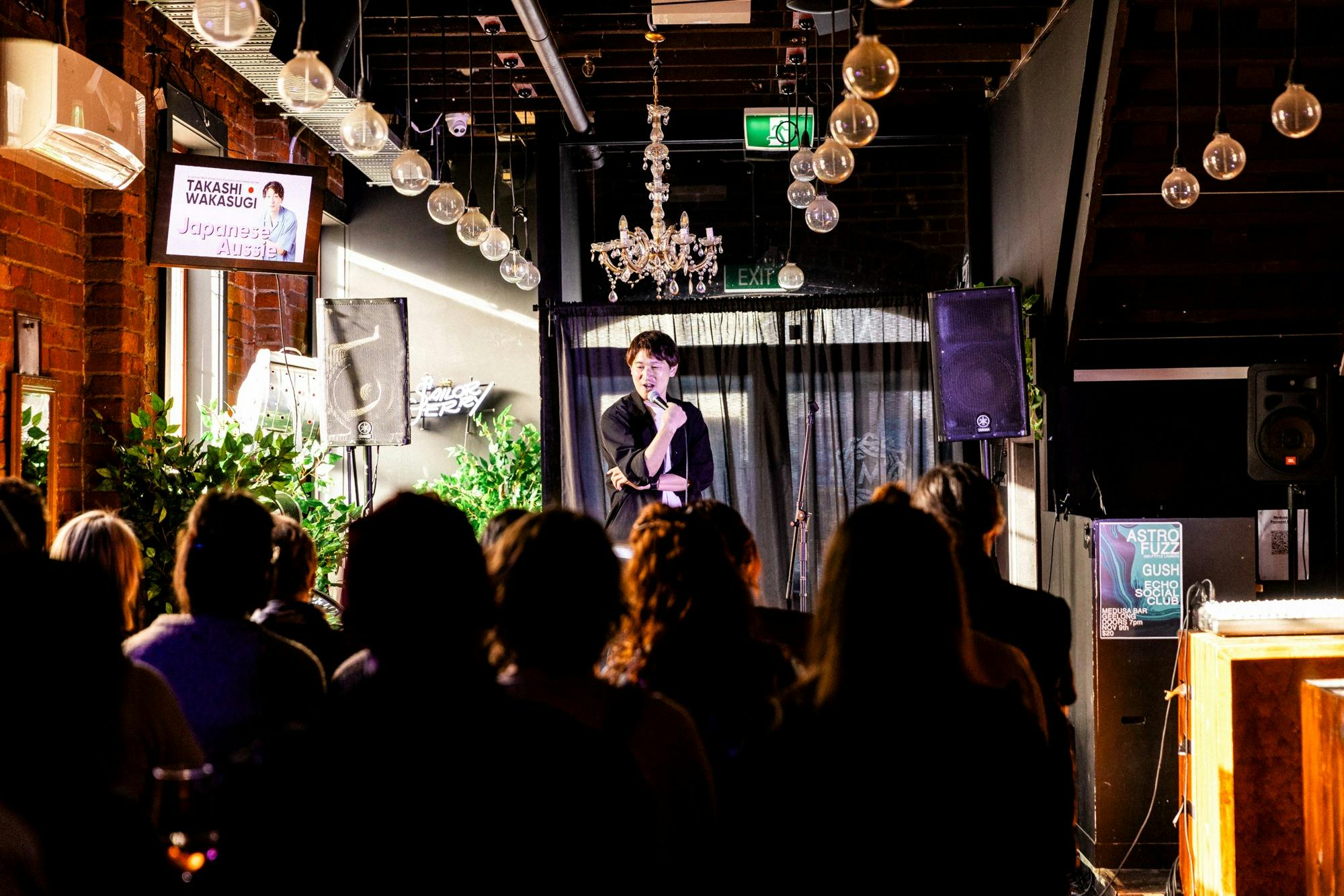 Takashi Wakasugi performing in a Geelong bar