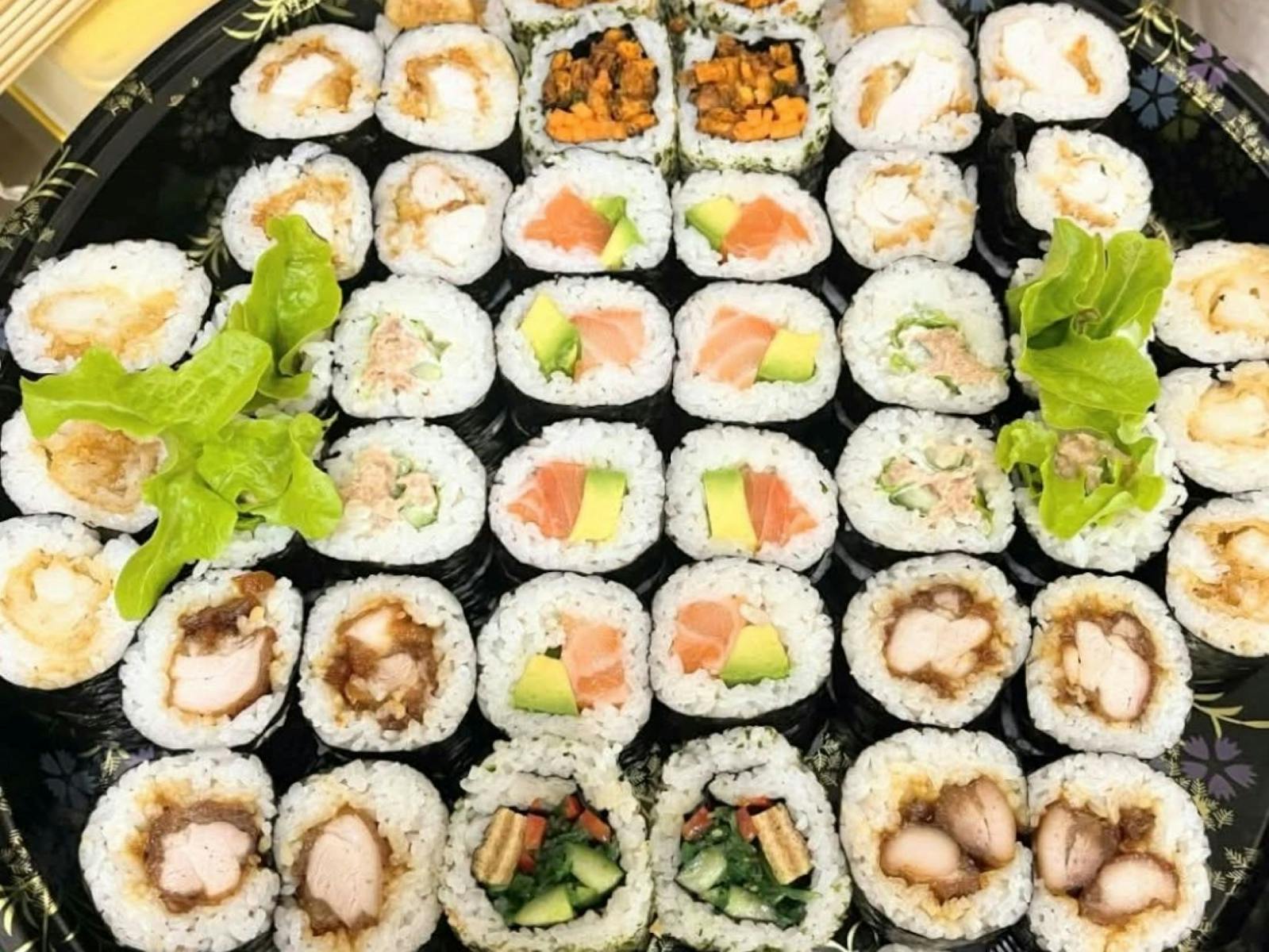 Platter of sushi