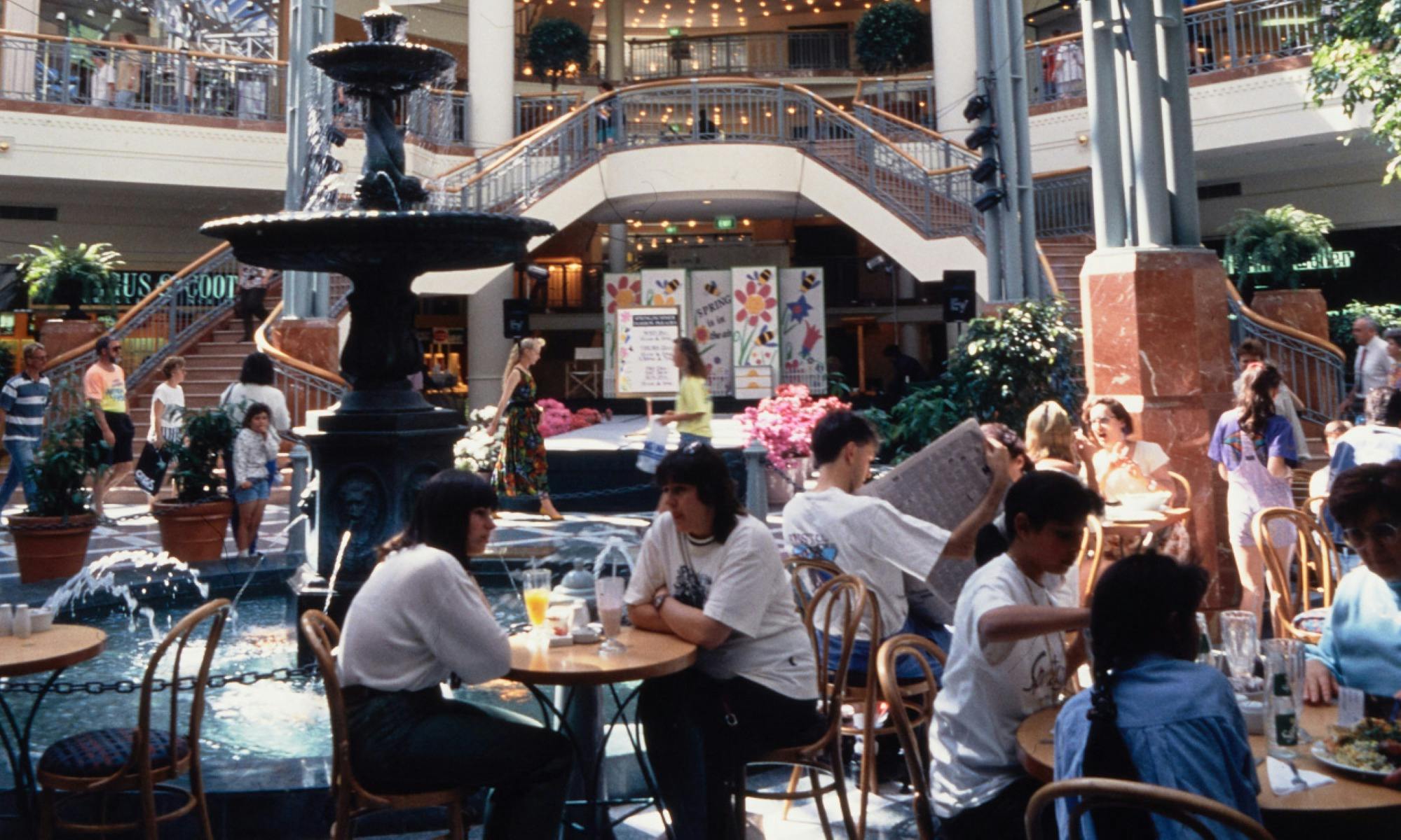 Food court at Penrith Plaza, 1994-1997. Image: Museums of History NSW NRS-15721-2-9-607/B/2