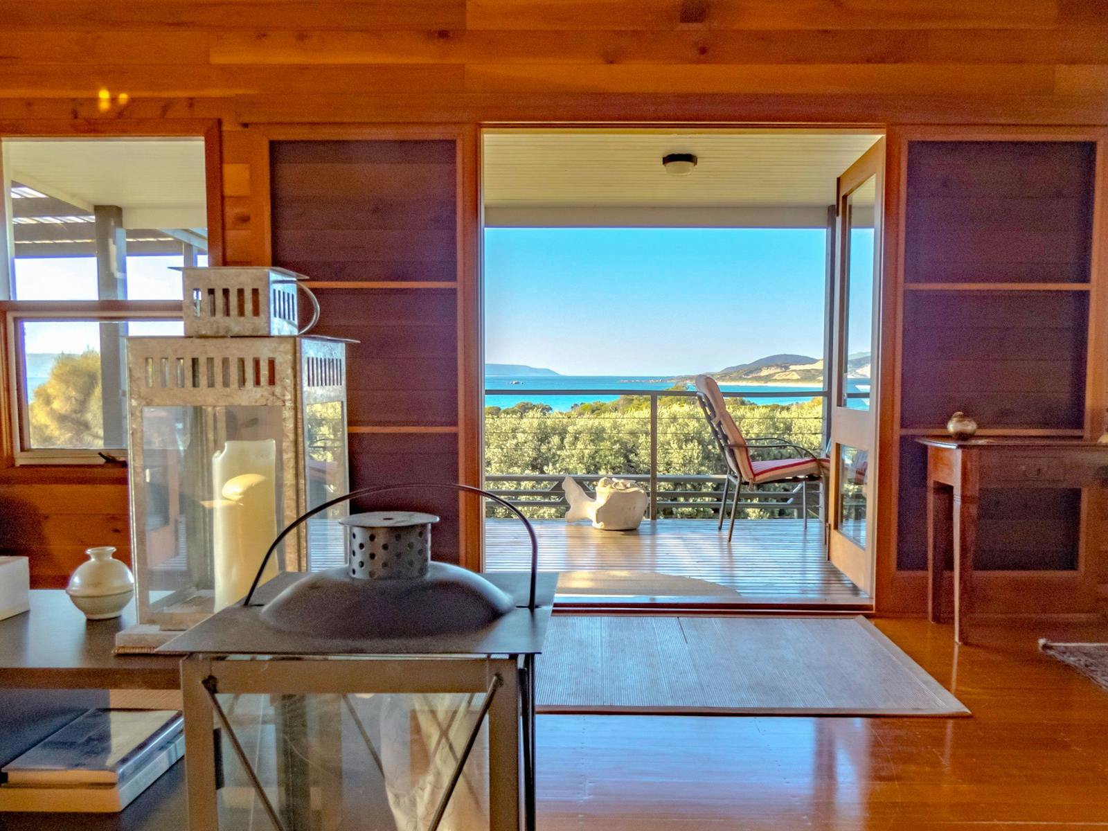 View from the open plan living room area