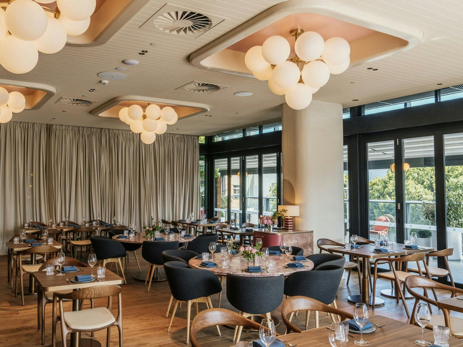 Indoor view of Hatch Restaurant with Melissa Collison's elegant design