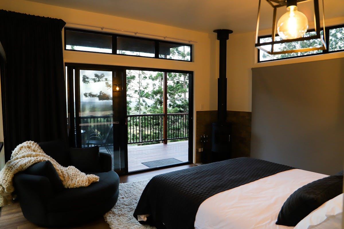 Inside with fireplace and lounge