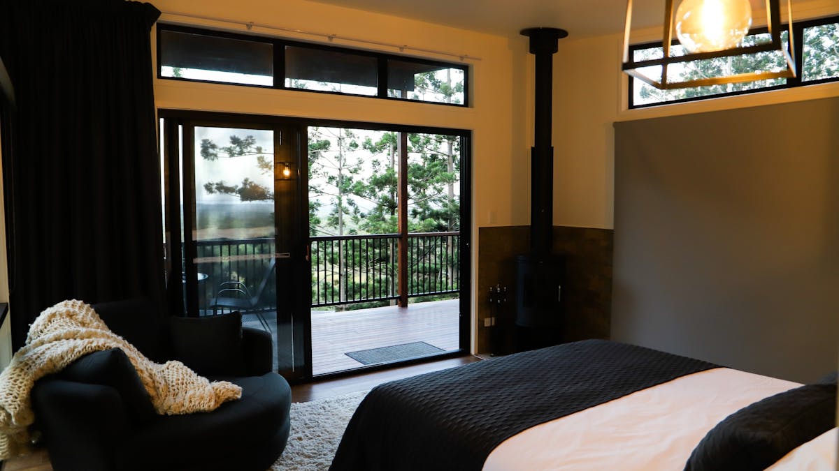 Inside with fireplace and lounge