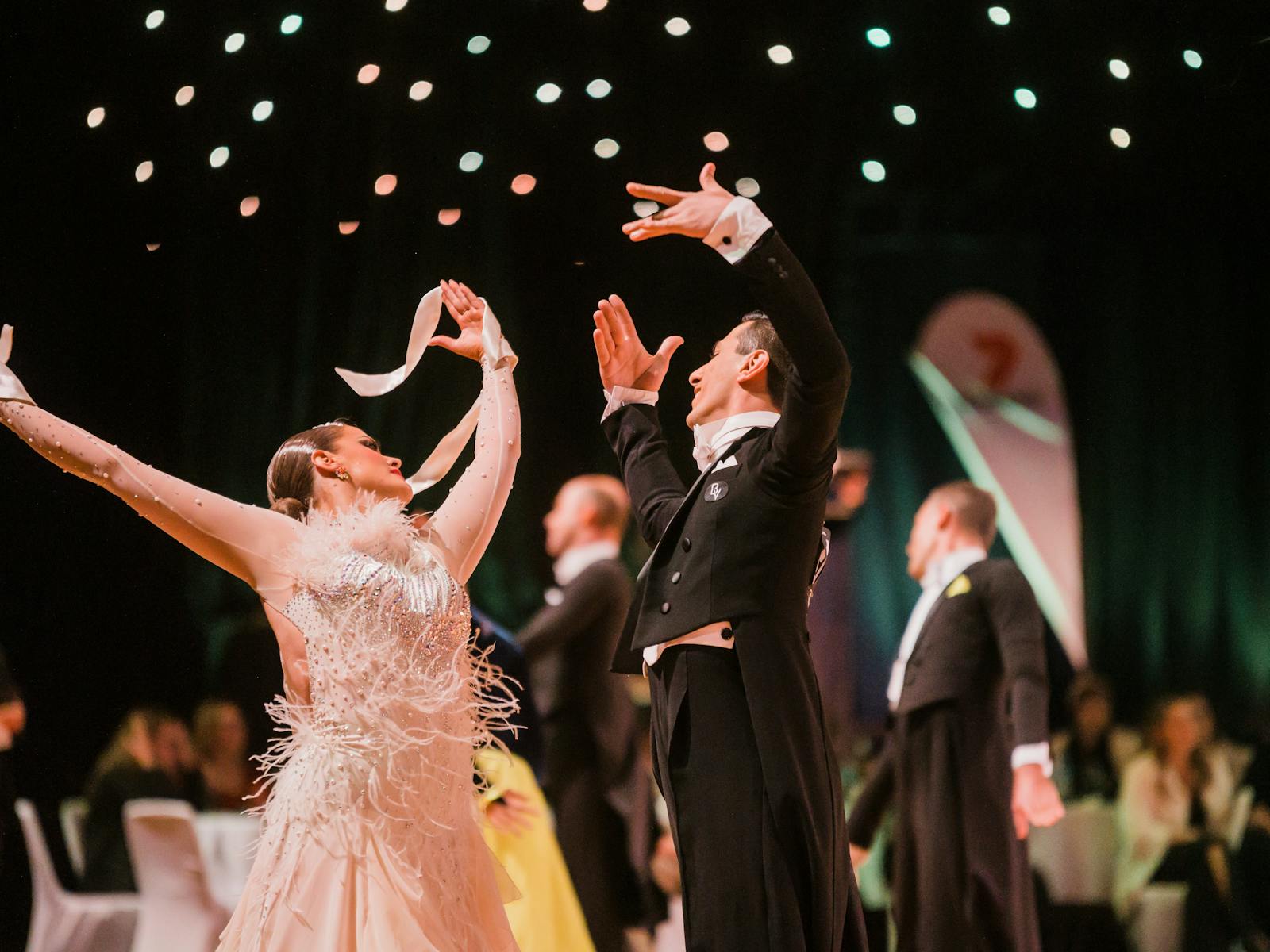 Dancers performing traditional ballroom
