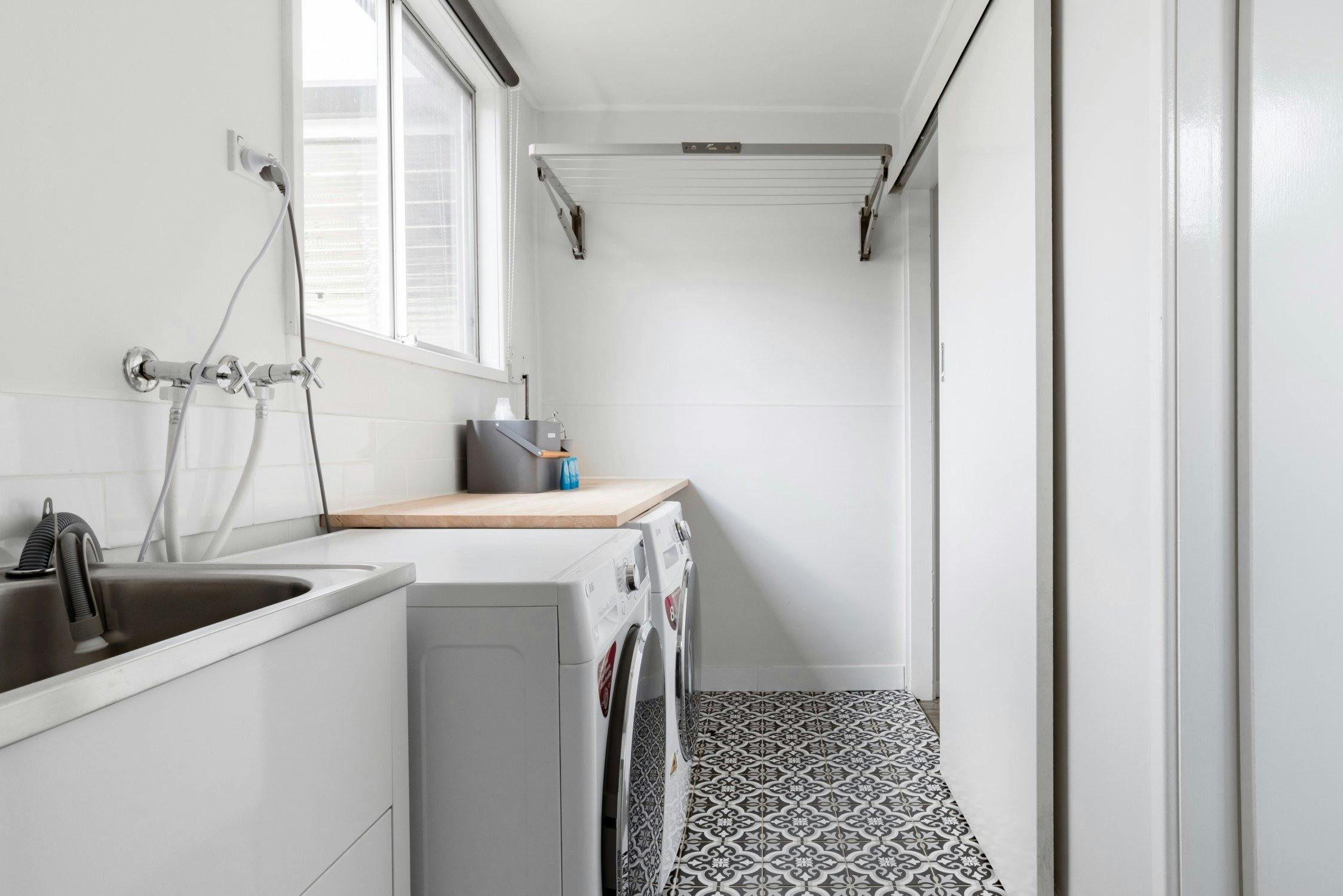 Fully equipped laundry with new washer and dryer