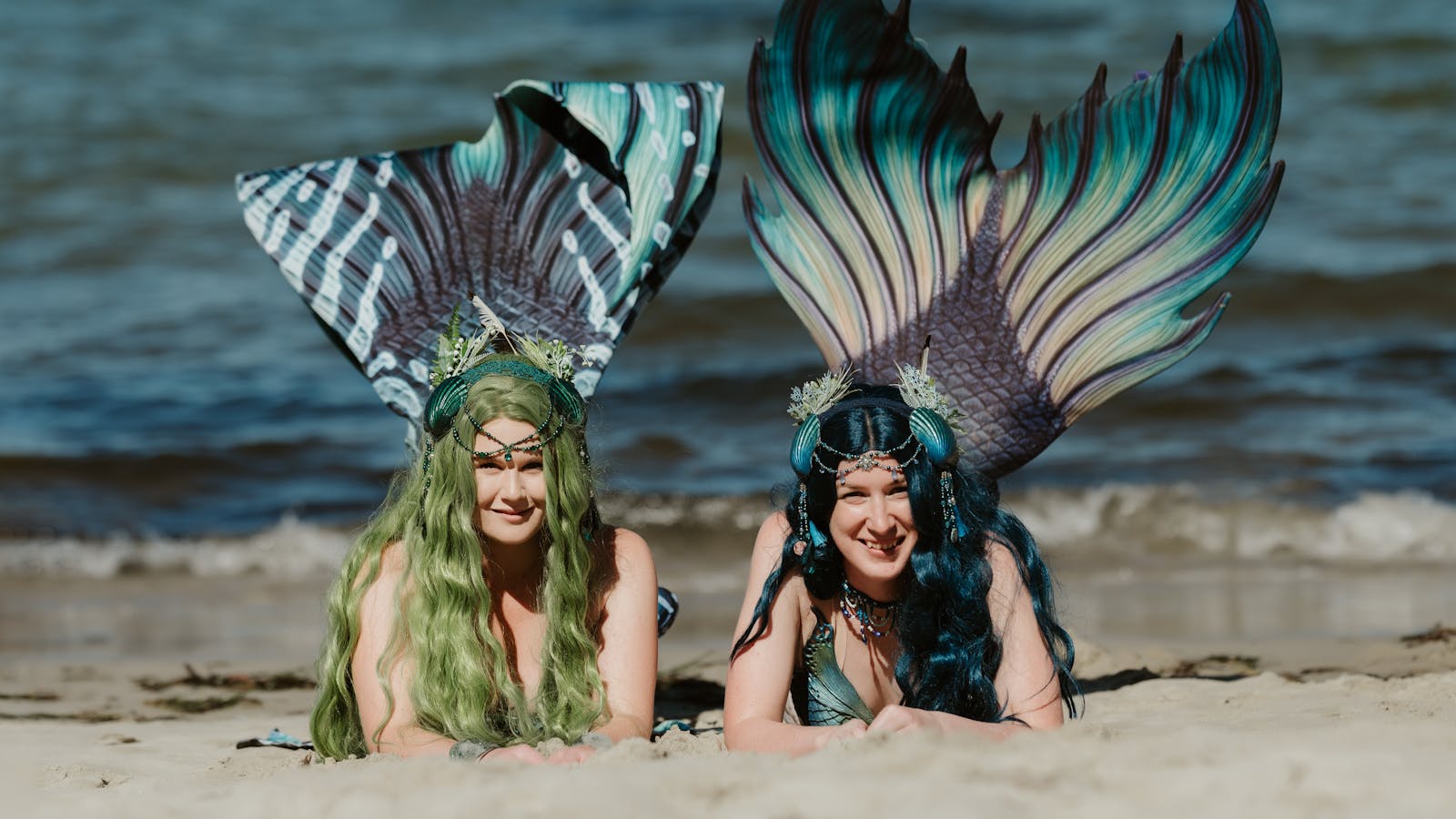 Mermaids on the beach at Dover Seafest