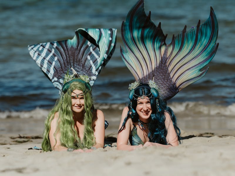 Mermaids on the beach at Dover Seafest