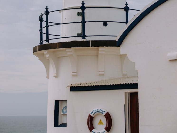 Close up of the Tacking Point Lighthouse