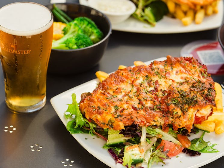 Chicken Parmi at the Top Town Tavern