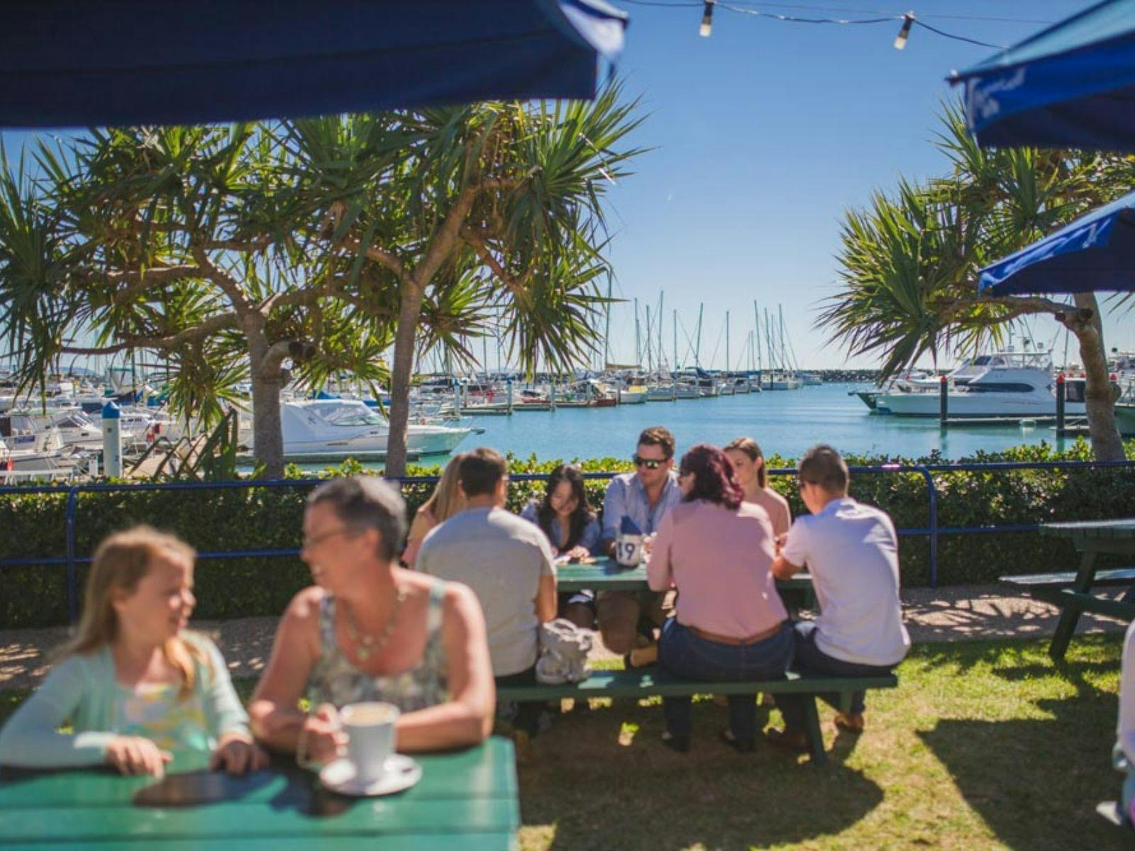Dining on the lawn at The Waterline Dining on the lawn at The Waterline