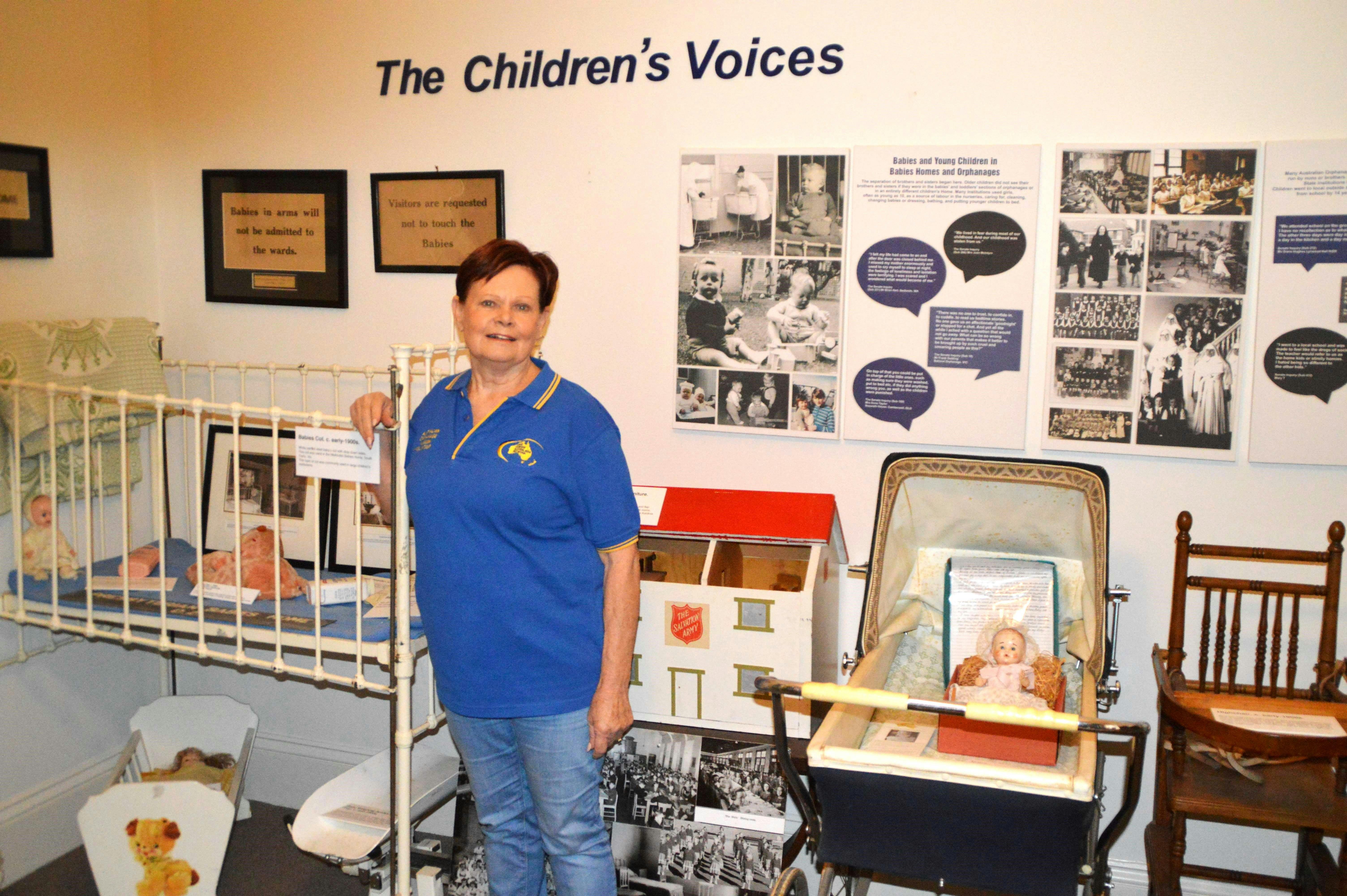 The Children's Voices display shares the childhood stories, artifacts and photos of Care Leavers.