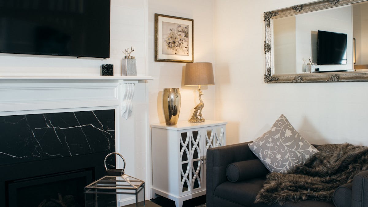 Luxurious fireplace in the front lounge-room