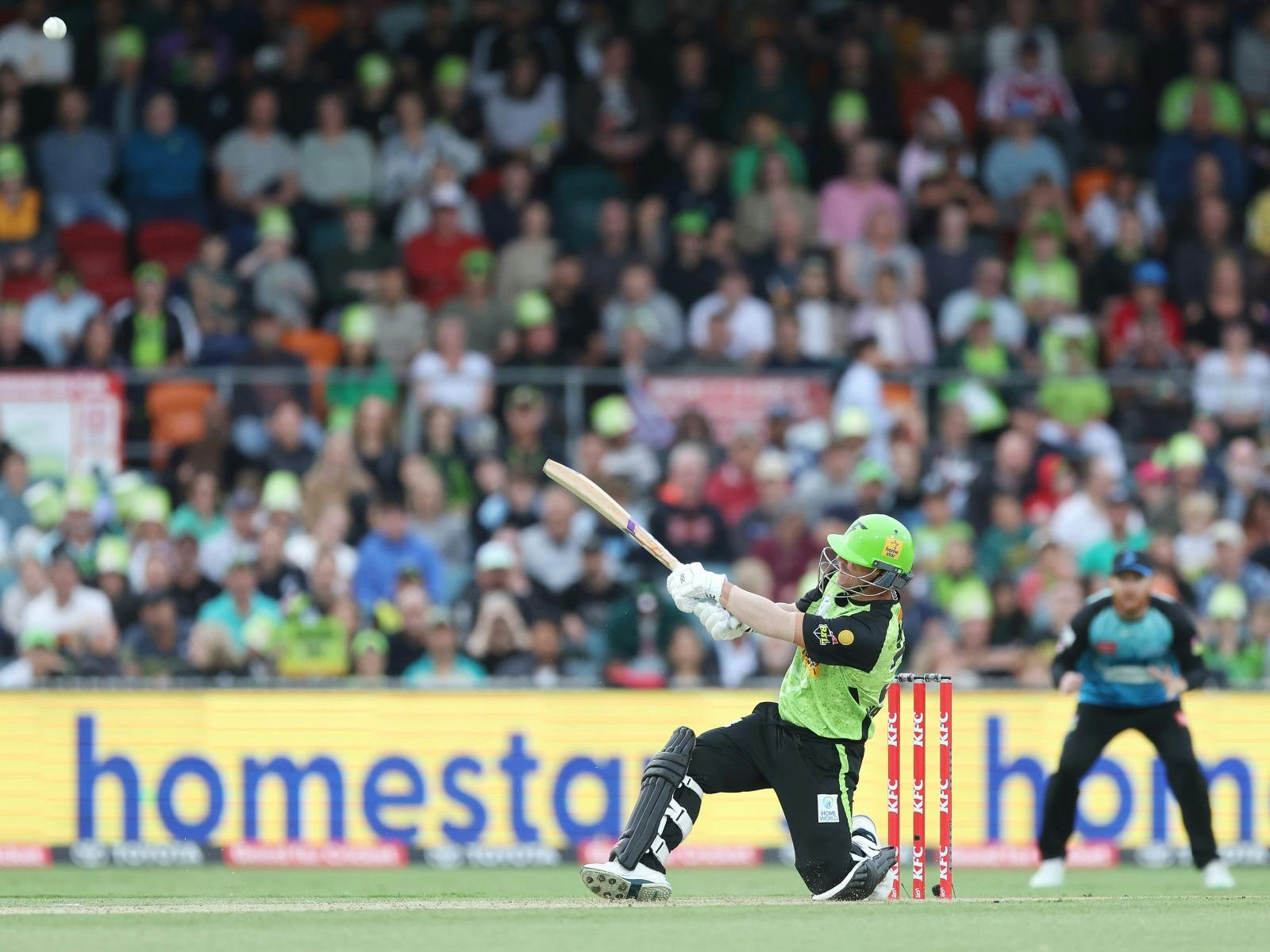 T20 superstar David Warner in action for Sydney Thunder at Manuka Oval
