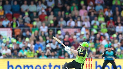T20 superstar David Warner in action for Sydney Thunder at Manuka Oval